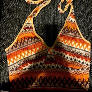 Multi colored tie up halter top, Brand new never worn, perfect for summer